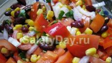 Salata s konzerviranim pasuljem - izdašno predjelo sa svijetlim sastojkom
